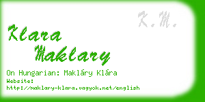 klara maklary business card