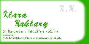 klara maklary business card